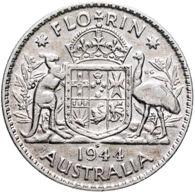 купить Австралия 2 шиллинга (флорин, shillings) 1944