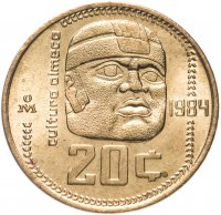 купить Мексика 20 сентаво (centavos) 1984 (культура ольмеков)