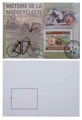 купить Того марки квартблок "Автомобили. Машины. Ретро велосипед" 3000 франков 2010