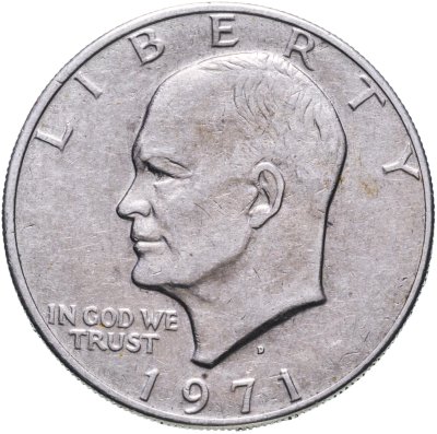 купить США 1 доллар (dollar) 1971 D доллар Эйзенхауэра знак монетного двора "D" - Денвер