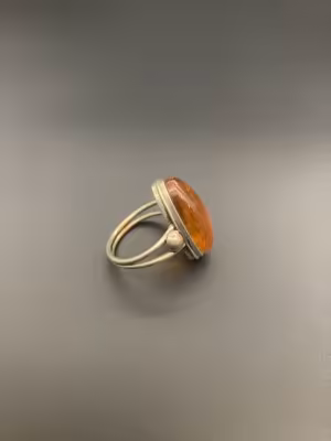 купить Кольцо винтажное, металл, янтарь, 1970-1990 гг.