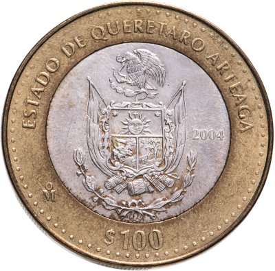 купить Мексика 100 песо (pesos) 2004 "180 лет Федерации - Куретаро-Артега"