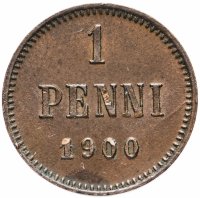 Купить 1 пенни (penni) 1900 монета для Финляндии