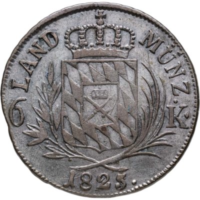 купить Королевство Бавария, Максимилиан I, 6 крейцеров 1825