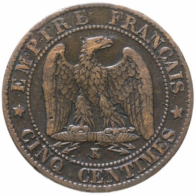 купить Франция 5 сантимов (centimes) 1864 К - Бордо