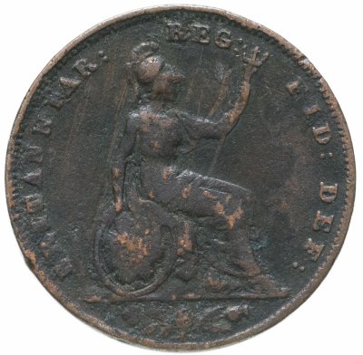 купить Великобритания 1 фартинг (farthing) 1847