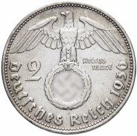 купить Германия (Третий Рейх) 2 рейхсмарки 1936 "D"