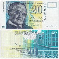 Купить Финляндия 20 марок 1993 (Pick 122а)