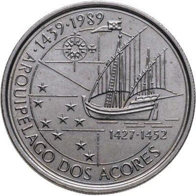 купить Португалия 100 эскудо 1989 "450-летие открытия Азорских островов в 1439 году"