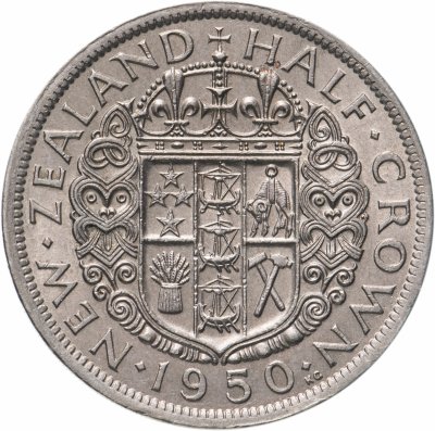 купить Новая Зеландия 1/2 кроны (crown) 1950