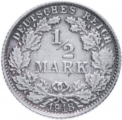 купить Германия (Германская Империя) 1/2 марки 1918 "F"