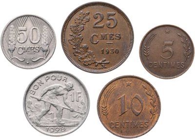 купить Люксембург набор монет 1928-1930 (5 штук)
