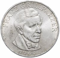 купить Австрия 25 шиллингов (shillings) 1964 "Франц Грильпарцер"