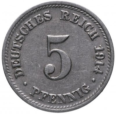 купить Германия 5 рейх пфеннигов 1914 "D"