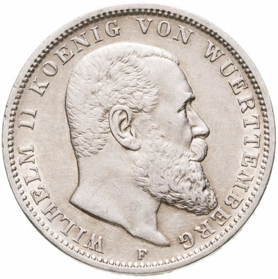купить Германская Империя, Вюртемберг 3 марки 1909 F