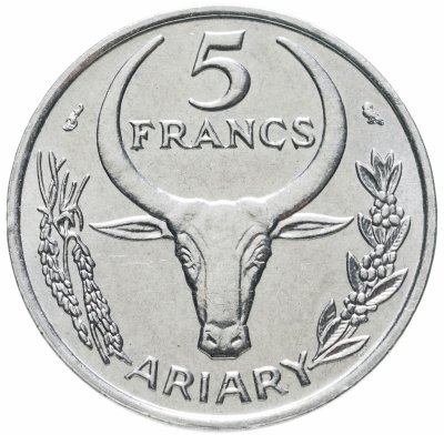 купить Мадагаскар 5 франков (francs) 1968