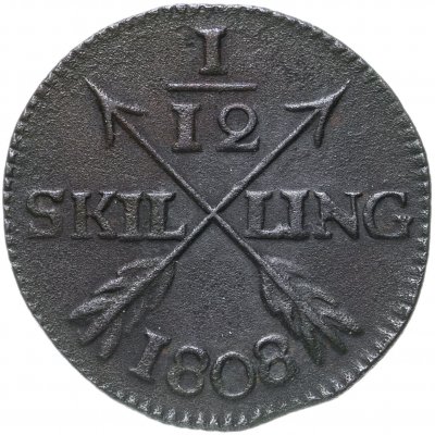 купить Швеция 1/12 скиллинга 1808