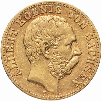 купить Германская Империя 10 марок (mark) 1877 знак монетного двора: "E" - Мюльденхуттен с портретом Короля Саксонии Альберта