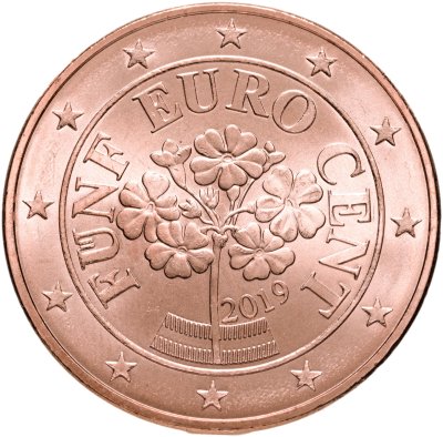 купить Австрия 5 центов (cents) 2018-2019