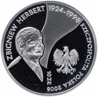 Купить Польша 10 злотых 2008 "Збигнев Херберт"