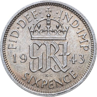 купить Великобритания 6 пенсов (pence) 1943