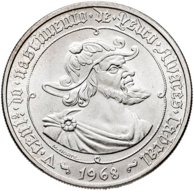 купить Португалия 50 эскудо (escudos) 1968 "500 лет со дня рождения Педру Алвариша Кабрала"