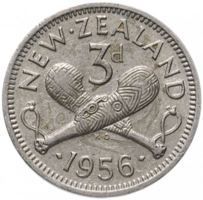 купить Новая Зеландия 3 пенса (pence) 1956 (Без ремня на плече)