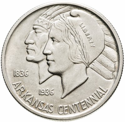 купить США 50 центов (1/2 доллара, half dollar) 1936 "S" "100 лет штату Арканзас"