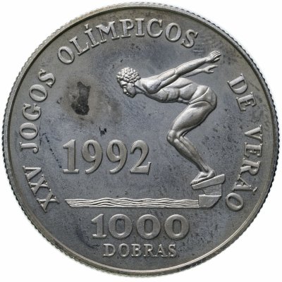 купить Сан-Томе и Принсипи 1000 добр (dobras) 1990 "XXV летние Олимпийские Игры, Барселона 1992 - Плавание"