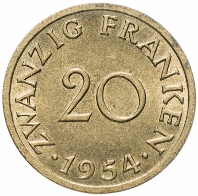 купить Саар 20 франков (francs) 1954