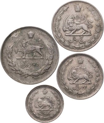 купить Иран набор монет 1-10 риалов 1968-1970 (4 шт.)