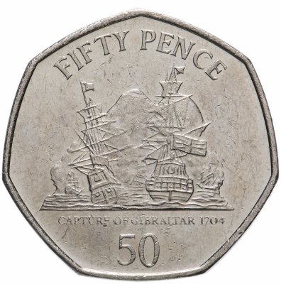купить Гибралтар 50 пенсов (pence) 2010 Взятие Гибралтара в 1704 г.