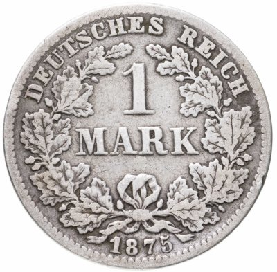 купить Германия 1 марка (mark) 1875 E знак монетного двора: "E" - Дрезден