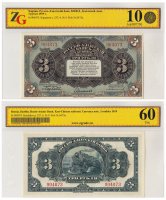 Купить Харбин 3 рубля 1919 Русско-Азиатский банк. КВЖД в слабе ZG Unc 60