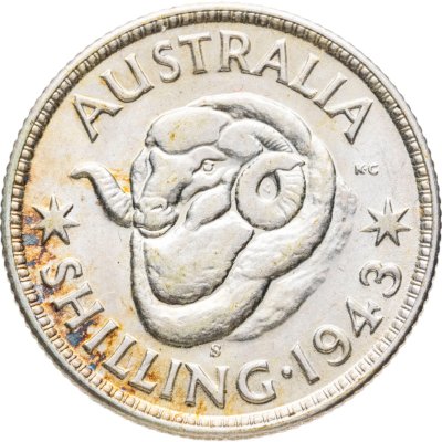 купить Австралия 1 шиллинг (shilling) 1943 знак монетного двора: "S" - Сан-Франциско