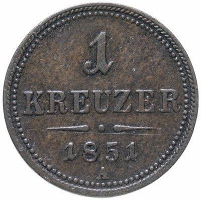 купить Австрия 1 крейцер (kreuzer) 1851 A
