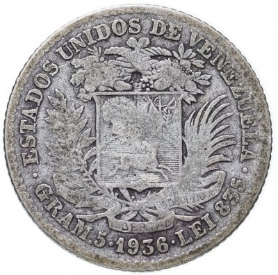 купить Венесуэла 1 боливар (bolivar) 1935-1960