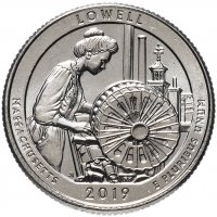 Купить США 1/4 доллара (25 центов, квотер) 2019 P — "Национальные парки - Исторический парк Лоуэлл" (46-й парк)