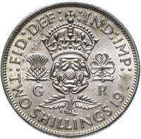 купить Великобритания 2 шиллинга (флорин, shillings) 1942-1946 случайный год