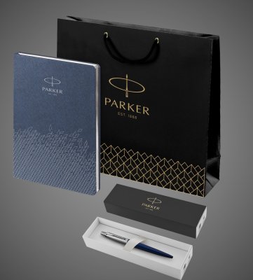 купить Подарочный набор: Шариковая ручка Parker Jotter Essential, Royal Blue CT и Ежедневник недатированный, синий, Лаки и смолы: лак, нержавеющая сталь, 2026 г.