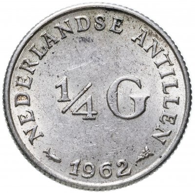 купить Нидерландские Антильские острова 1/4 гульдена (gulden) 1962
