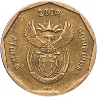 купить ЮАР 50 центов (cents) 2008 надпись - "Afrika Tshipembe"