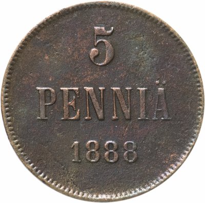 купить 5 пенни 1888, монета для Финляндии