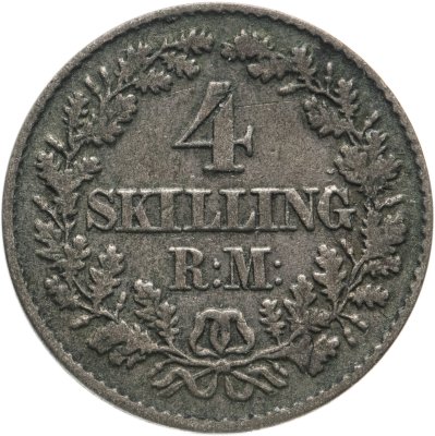 купить Дания 4 скиллинга ригсмонт (скиллинга-ригсмёнт, skilling rigsmont) 1856