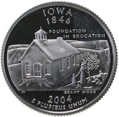 купить США 25 центов (квотер, 1/4 доллара, quarter dollar) 2004 "Квотер штата Айова"