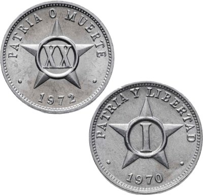 купить Куба набор из 2 монет 1 и 20 сентаво (centavo) 1970-1972