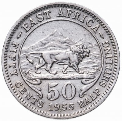 купить Британская Восточная Африка 50 центов (cents) 1955