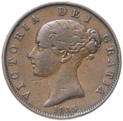 купить Великобритания 1/2 пенни 1855