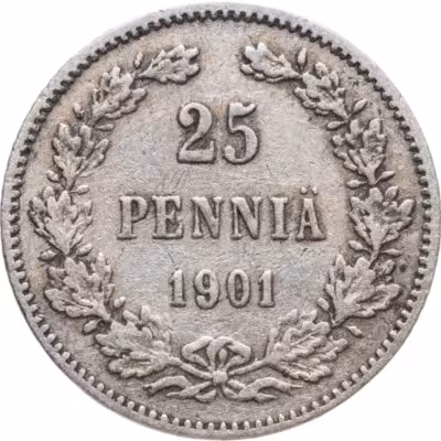 купить 25 пенни 1901 L, монета для Финляндии