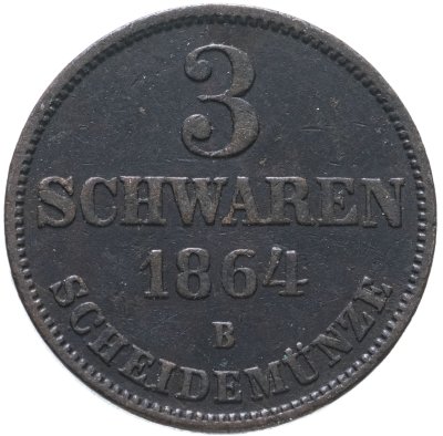 купить Германия, Ольденбург 3 шварена 1864